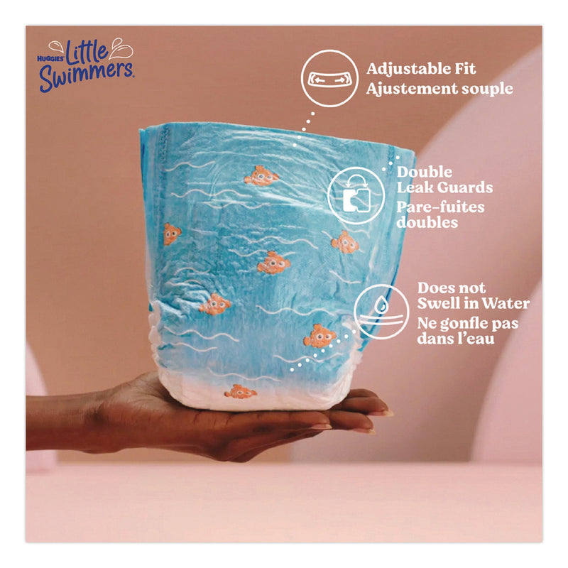 Huggies® Little Swimmers, Size 5-6, Baby Weight 32 lbs and Up, Blue, 10/Pack, 8 Packs/Carton (KCM18345) Case of 8