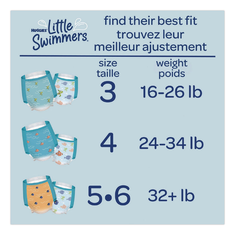 Huggies® Little Swimmers, Size 5-6, Baby Weight 32 lbs and Up, Blue, 10/Pack, 8 Packs/Carton (KCM18345) Case of 8