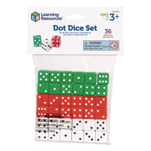 Learning Resources® Dot Dice, Ages 3 and Up, 36 Dice (LRNLER2229) Each