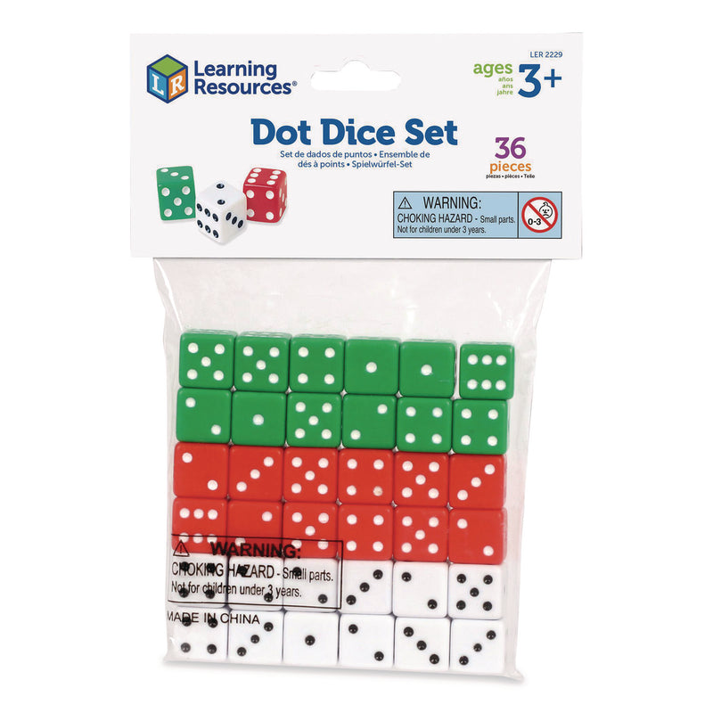 Learning Resources® Dot Dice, Ages 3 and Up, 36 Dice (LRNLER2229) Each