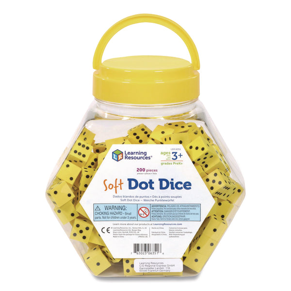 Learning Resources® Soft Foam Dot Dice, Grades Pre-K to 1, 200 Pieces (LRNLER6351) Each