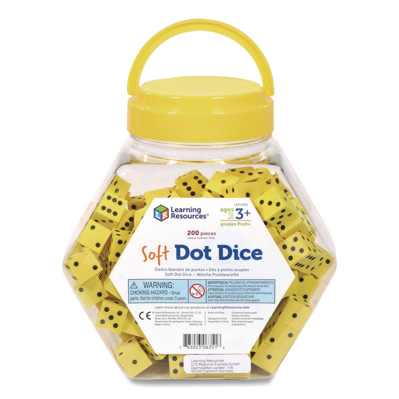 Learning Resources® Soft Foam Dot Dice, Grades Pre-K to 1, 200 Pieces (LRNLER6351) Each