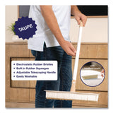TidyUps Rubber Broom and Handheld Brush, 11.75 x 50 Plastic Handle, White/Taupe (CH7TU68057) Each
