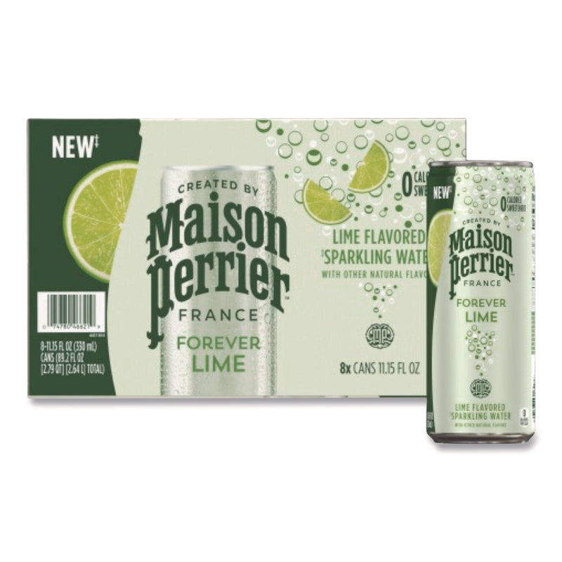 Nestlé® Maison Perrier Sparkling Water,11.15 oz Can, Lime, 8 Cans/Box (PRR85129) Box of 8