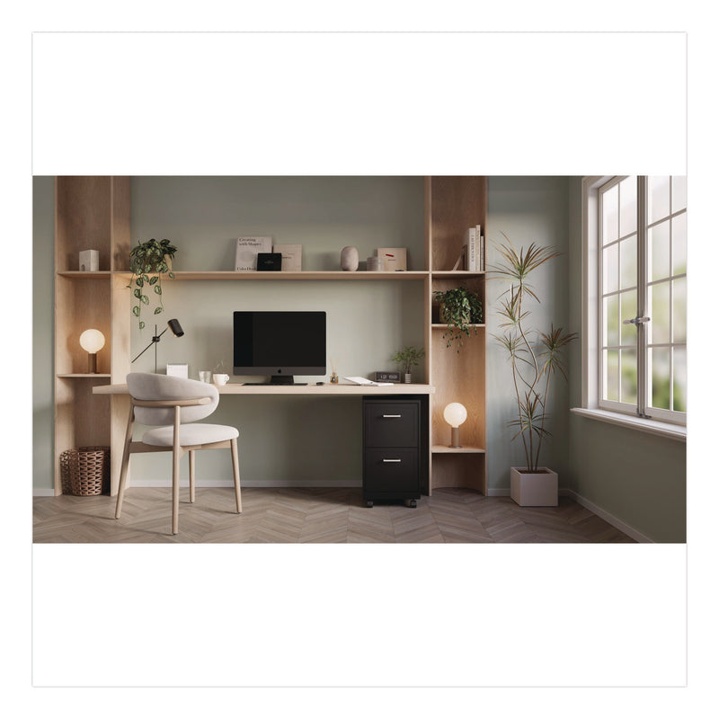 Alera® Two-Drawer Mobile Vertical File, 2 Letter-Size File Drawers, 14.25 x 18 x 26.7, Black (ALEHSVF1824BL) Each