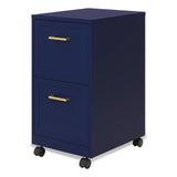 Alera® Two-Drawer Mobile Vertical File, 2 Letter-Size File Drawers, 14.25 x 18 x 26.7, Navy (ALEHSVF1824NY) Each