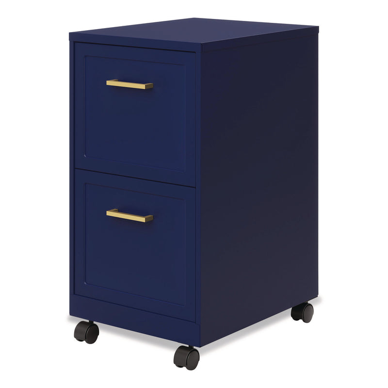 Alera® Two-Drawer Mobile Vertical File, 2 Letter-Size File Drawers, 14.25 x 18 x 26.7, Navy (ALEHSVF1824NY) Each