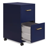 Alera® Two-Drawer Mobile Vertical File, 2 Letter-Size File Drawers, 14.25 x 18 x 26.7, Navy (ALEHSVF1824NY) Each
