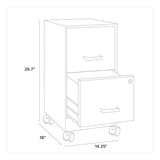 Alera® Two-Drawer Mobile Vertical File, 2 Letter-Size File Drawers, 14.25 x 18 x 26.7, Pearl White (ALEHSVF1824WH) Each