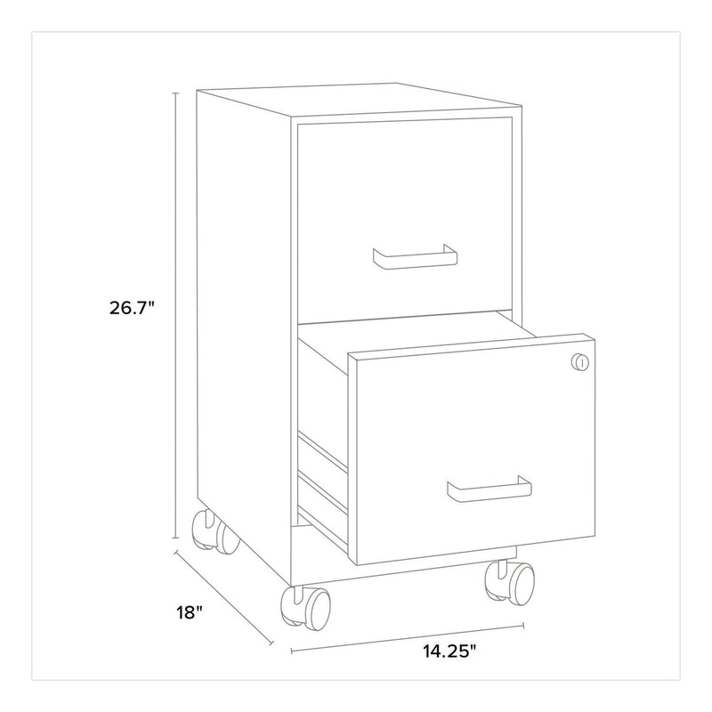 Alera® Two-Drawer Mobile Vertical File, 2 Letter-Size File Drawers, 14.25 x 18 x 26.7, Pearl White (ALEHSVF1824WH) Each