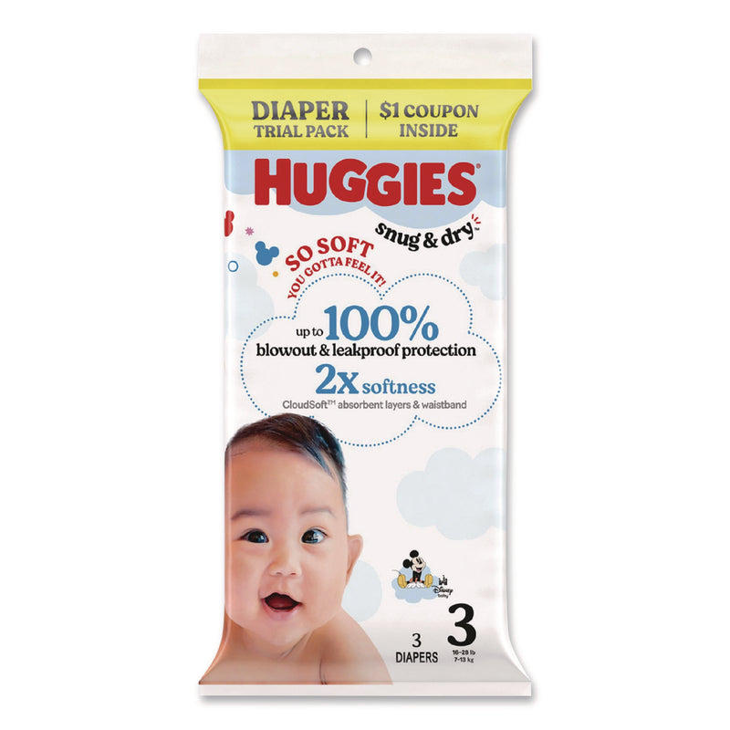 Huggies® Snug and Dry, Size 3, 16 lbs to 28 lbs, Disney Design, 3 Diapers/Pack, 30 Packs/Carton (KCM57029) Case of 30