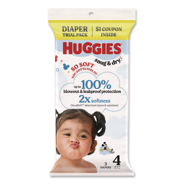Huggies® Snug and Dry, Size 4, 22 lbs to 37 lbs, Disney Design, 3 Diapers/Pack, 30 Packs/Carton (KCM57030) Case of 30