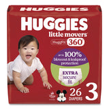 Huggies® Little Movers HuggFit 360 Degree, Size 3, 16 lbs to 28 lbs, Disney Design, 26 Diapers/Pack, 4 Packs/Carton (KCM56605) Case of 4
