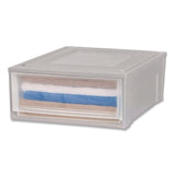 Iris Stackable Storage Drawer, 5.5 gal, 15.7" x 19.7" x 6.5", Gray/Translucent Frost (IRS170441) Each