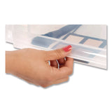 Iris Stackable Storage Drawer, 5.5 gal, 15.7" x 19.7" x 6.5", Gray/Translucent Frost (IRS170441) Each