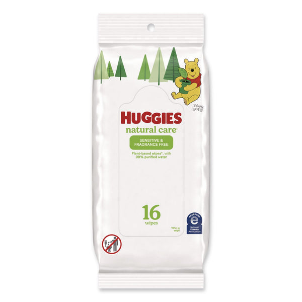 Huggies® Natural Care Sensitive Baby Wipes, 6.6 x 6.86, Unscented, White, 16/Pack, 16 Packs/Carton (KCM40706) Case of 16