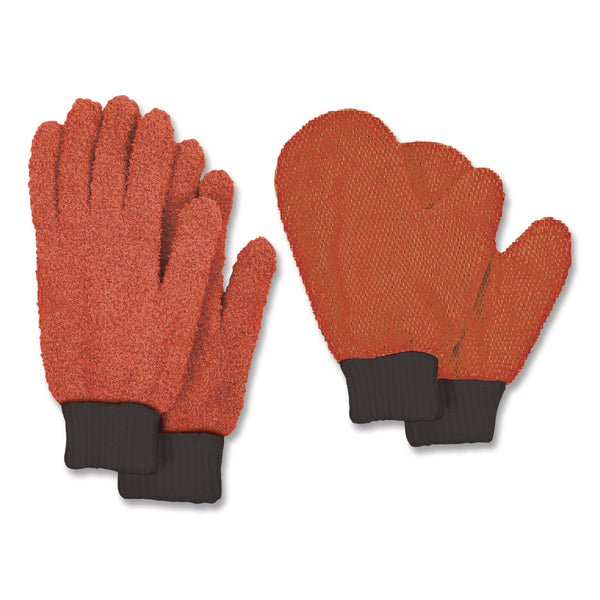 TidyUps Microfiber Dusting Gloves and Mitts, Coral with Black Cuffs, 2 Gloves, 2 Mitts (CH7TU05711) Each