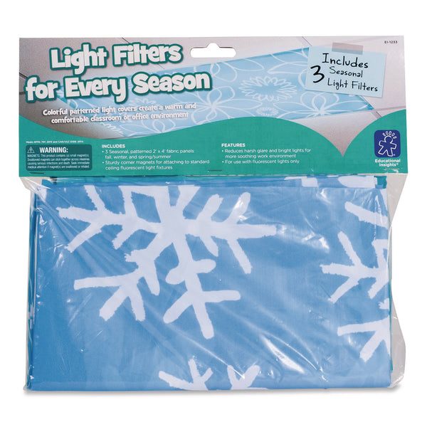Educational Insights® Fluorescent Light Filter Covers, Rectangular, Seasonal Designs, Blue, 3 Covers (EII1233) Each