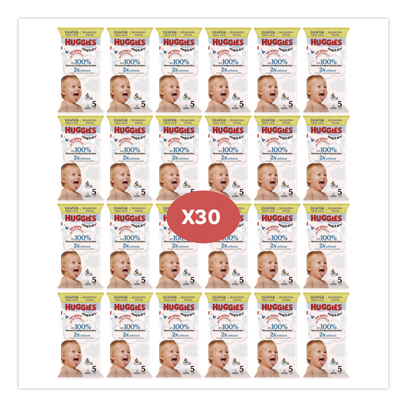 Huggies® Snug and Dry, Size 5, Over 27 lbs, Disney Design, 3 Diapers/Pack, 30 Packs/Carton (KCM57031) Case of 30