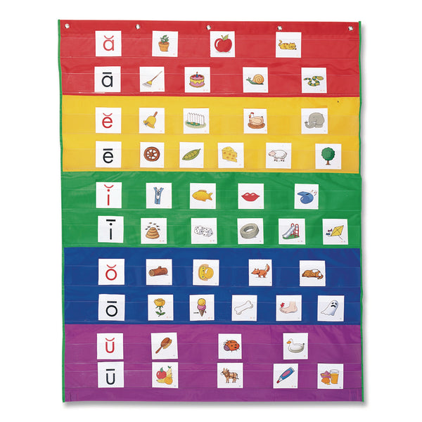 Learning Resources® Rainbow Pocket Chart, 10 Pockets, 33.5" w x 42" h, Assorted Colors (LRNLER2197) Each