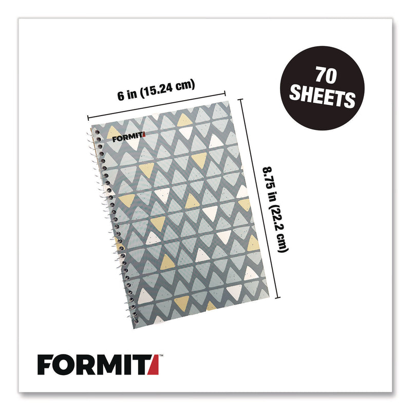 Formit Notebook, Triangle Pattern, 1-Subject, Wide/Legal Rule, Blue/Yellow/Light Blue, (70) 8.75 x 6 Sheets (CH7FI68188) Each