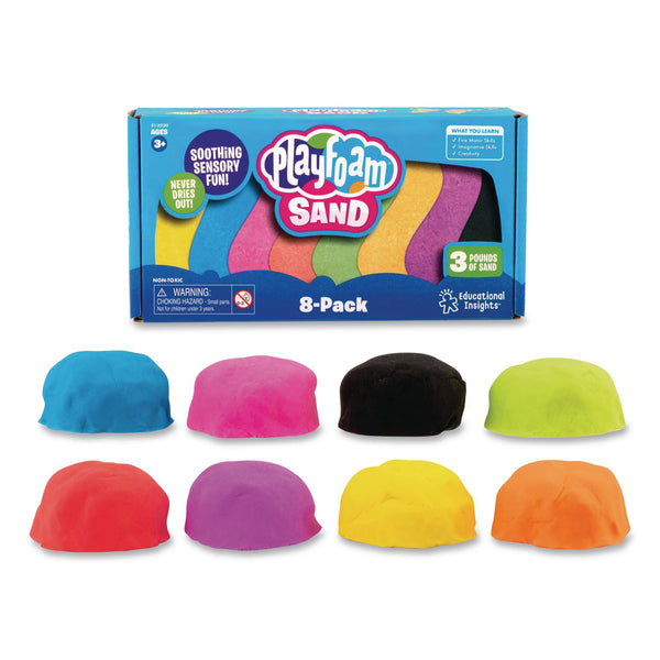 Educational Insights® Playfoam Sand, Ages 3 to 12, Eight Assorted Color 6 oz Packs (EII2230) Each