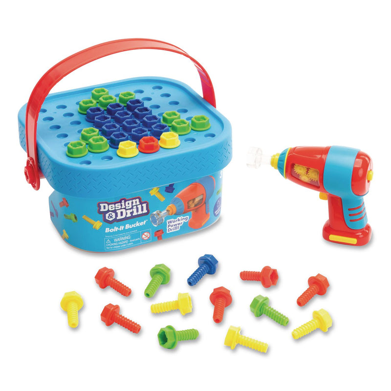 Educational Insights® Design and Drill Bolt-It Bucket, Ages 3 to 7, 53 Pieces (EII4145) Each
