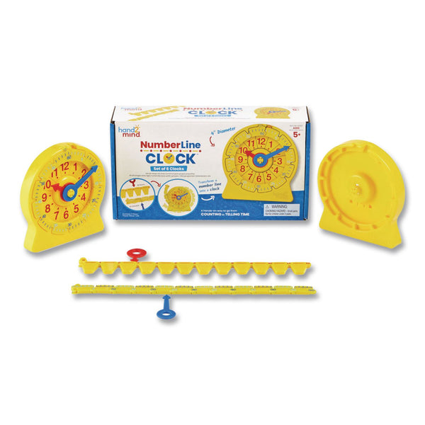 hand2mind® NumberLine Clock Set, Grades K to 4, 6 Pieces (HDM92287) Each