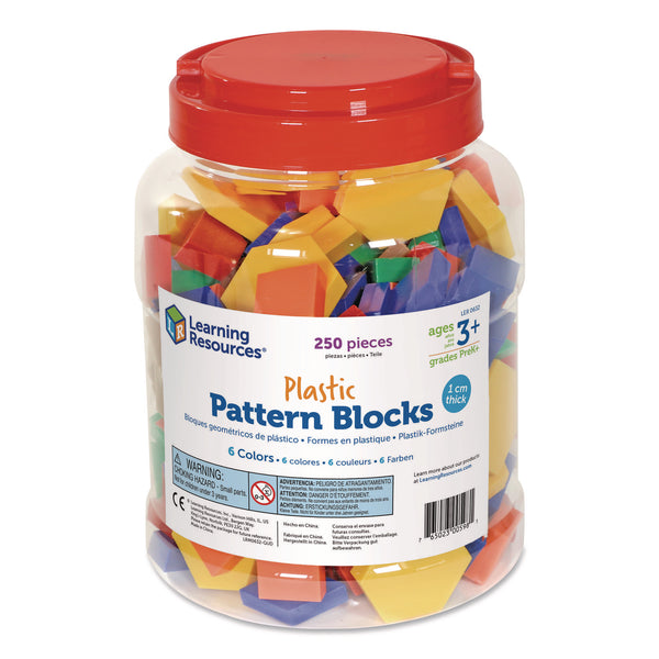 Learning Resources® Plastic Pattern Blocks, Grades Pre-K to 2, 250 Pieces (LRNLER0632) Each