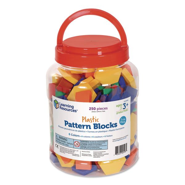 Learning Resources® Plastic Pattern Blocks, Grades Pre-K to 2, 250 Pieces (LRNLER0632) Each