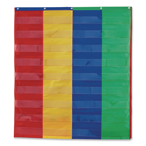Learning Resources® Two- and Four-Column Double-Sided Pocket Chart, 9 Pockets/Chart, 30 x 38, Blue/Green/Red/Yellow (LRNLER2382) Each