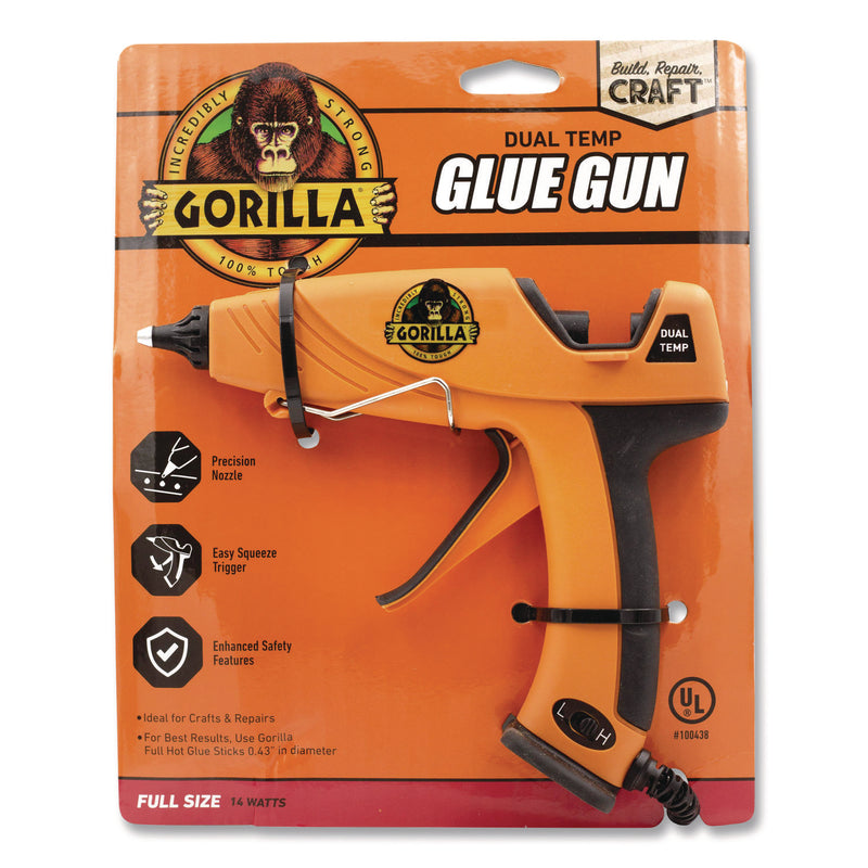 Gorilla Dual Temp Hot Glue Gun, Orange/Black (GOR100424) Each