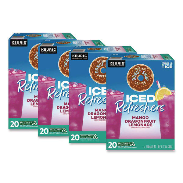 The Original Donut Shop® ICED Refreshers K-Cup Pods, Mango Dragonfruit Lemonade, 20/Box, 4 Boxes/Carton (GMT0532CT) Case of 80