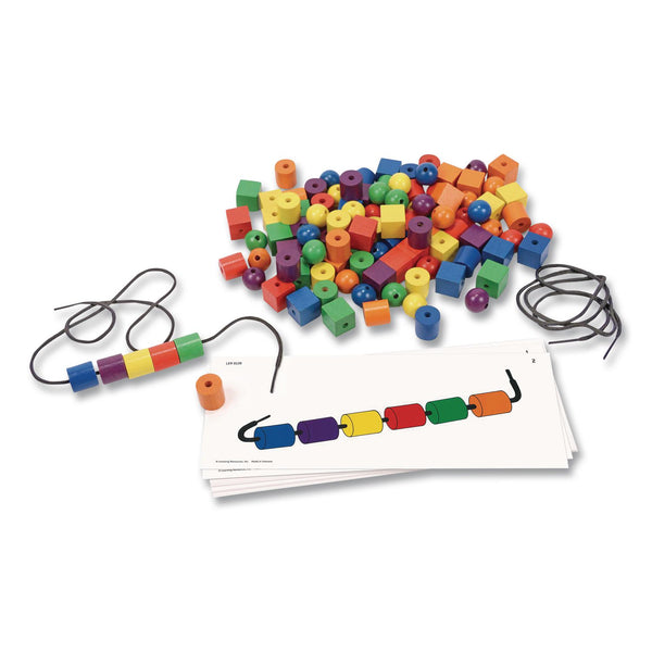 Learning Resources® Beads and Pattern Card Set, Grades Pre-K to 2, 130 Pieces (LRNLER0139) Each