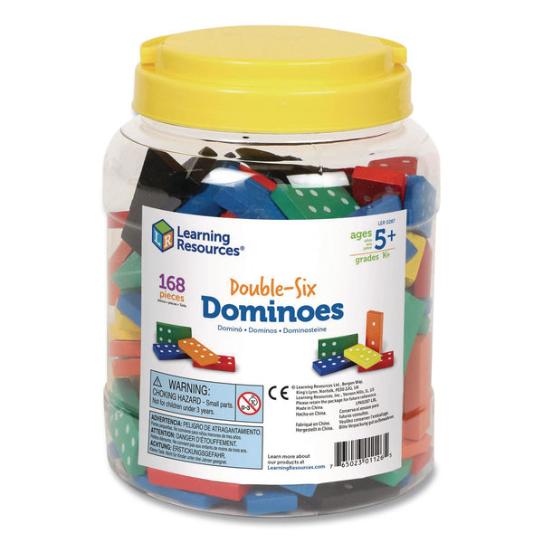 Learning Resources® Double-Six Dominoes in Bucket, 2 to 4 Players, Grades K to 4, 168 Pieces (LRNLER0287) Each