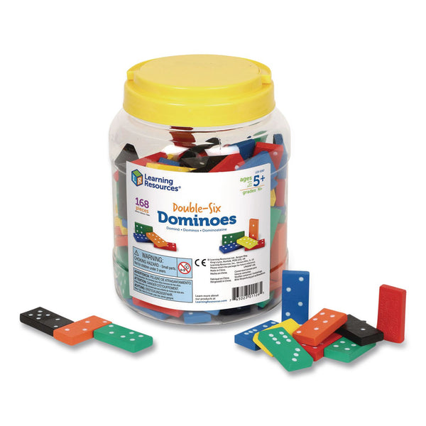 Learning Resources® Double-Six Dominoes in Bucket, 2 to 4 Players, Grades K to 4, 168 Pieces (LRNLER0287) Each