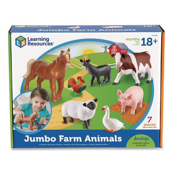 Learning Resources® Jumbo Farm Animals, Grades Pre-K to 3, 7 Pieces (LRNLER0694) Each