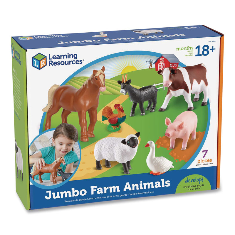 Learning Resources® Jumbo Farm Animals, Grades Pre-K to 3, 7 Pieces (LRNLER0694) Each