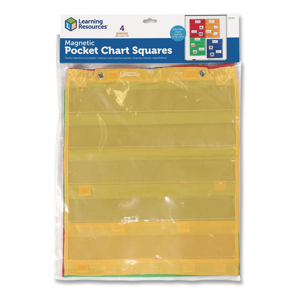 Learning Resources® Magnetic Pocket Chart Squares, 7 Pockets, 14" w x 17" h, Assorted Colors, Set of 4 (LRNLER2384) Each