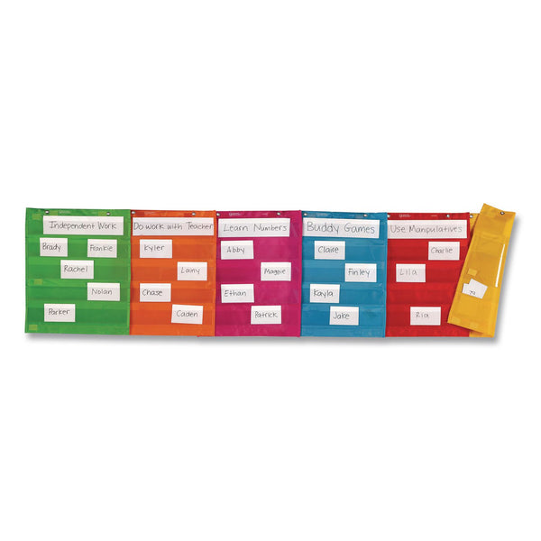 Learning Resources® Magnetic Pocket Chart Squares, Classroom/Teacher Organizer Set, 7 Pockets, Assorted Colors, Set of 6 (LRNLER2386) Each
