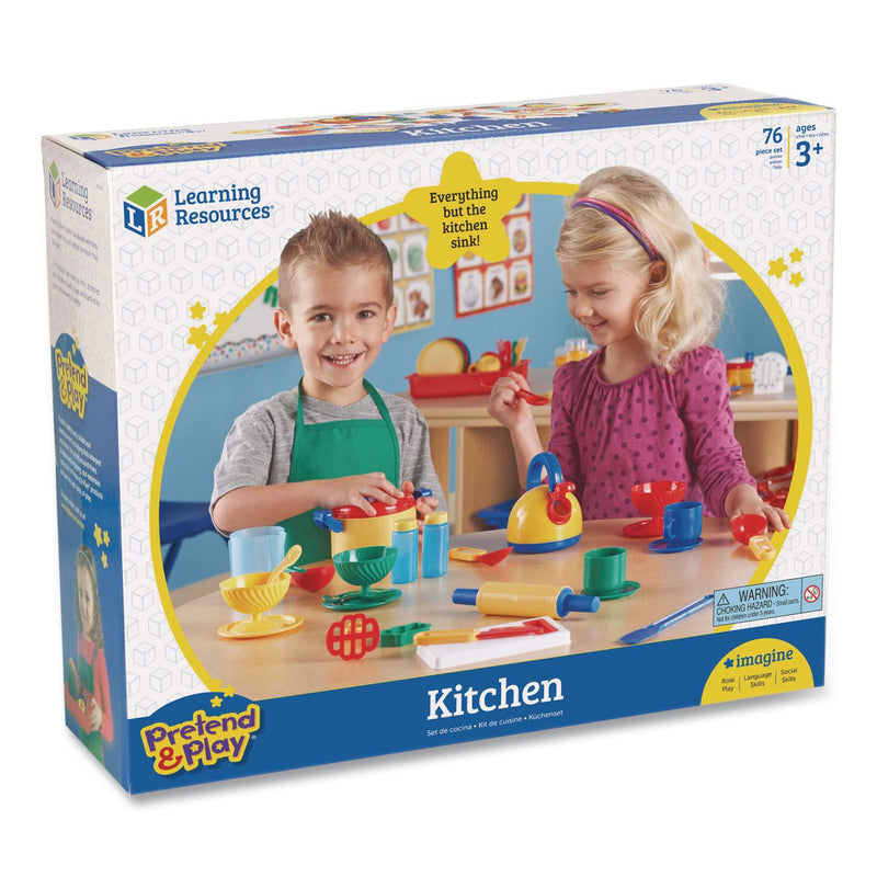 Learning Resources® Pretend and Play Kitchen Set, Ages 3 and Up, 73 Pieces (LRNLER9157) Each