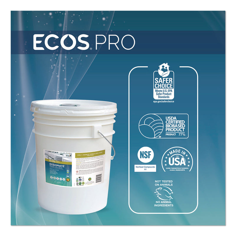ECOS® PRO Dishmate Manual Dish Liquid, Free and Clear, 5 gal Pail (EOPPL972105) Each