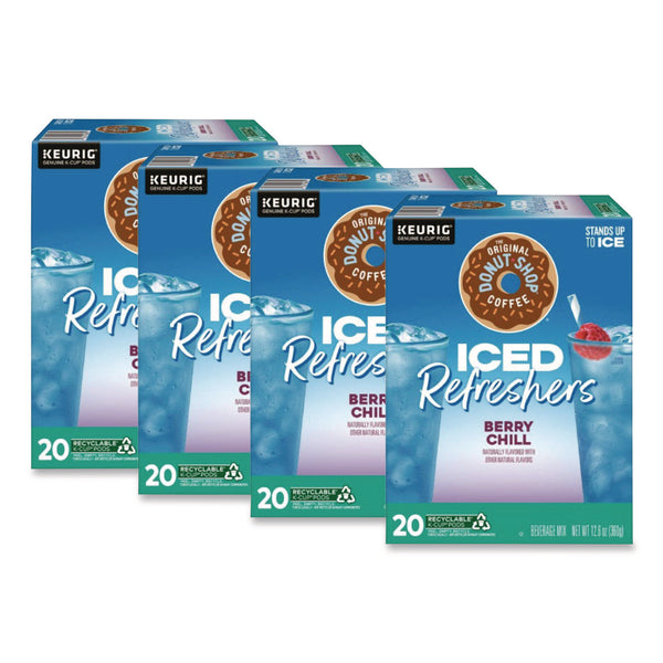 The Original Donut Shop® ICED Refreshers K-Cup Pods, Berry Chill, 20/Box, 4 Boxes/Carton (GMT0631CT) Case of 80