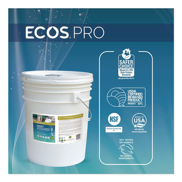 ECOS® PRO Wave Commercial Automatic Dishwasher Detergent, Free and Clear, 5 gal Pail (EOPPL944005) Each