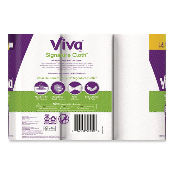Viva® Signature Cloth Choose-A-Sheet Kitchen Roll Paper Towels,1-Ply, 5.1 x 11,White, 86 Sheets/Double Roll, 3 Rolls/PK, 8 Packs/CT (KCM56530) Case of 8