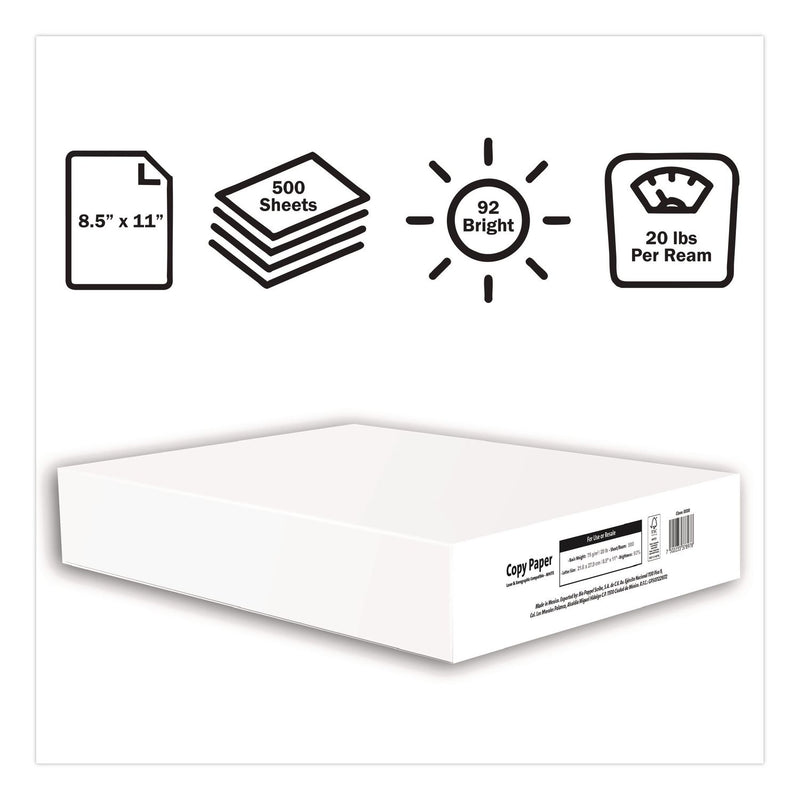 WHITEBOX Office Paper, 92 Bright, 20 lb Bond, 8.5 x 11, White, 500 Sheets/Ream, 10 Reams/Carton, 40 Cartons/Pallet, 21 PLT/Truckload (LPPXG811W9T1) 1 TL