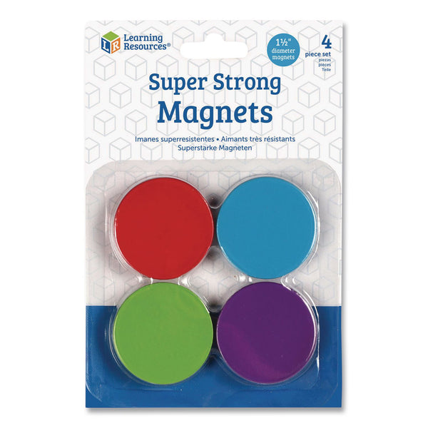 Learning Resources® Super Strong Magnets, Small, 1.5" Diameter, Assorted Colors, 4 Pieces (LRNLER2689) Each