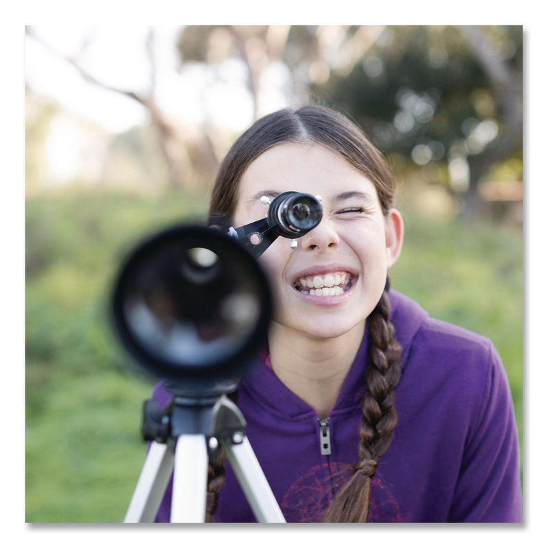Educational Insights® GeoSafari Vega 600 Telescope, 2 Elements, 30x to 150x Magnification, 50 mm Aperture, 600 mm Focal Length, Silver (EII5248) Each