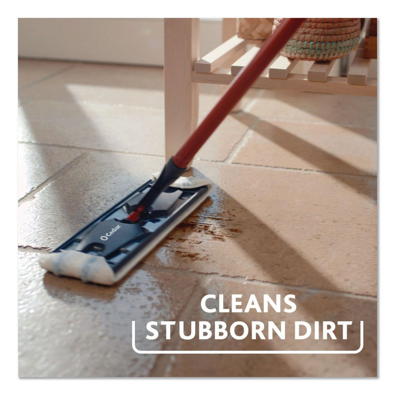 O-Cedar® H2Pro Flat Mop System, 9.25" x 4.38" White/Blue Microfiber Head, Up to 56" Black/Red Handle (FHD175765) Each