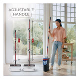 O-Cedar® H2Pro Flat Mop System, 9.25" x 4.38" White/Blue Microfiber Head, Up to 56" Black/Red Handle (FHD175765) Each